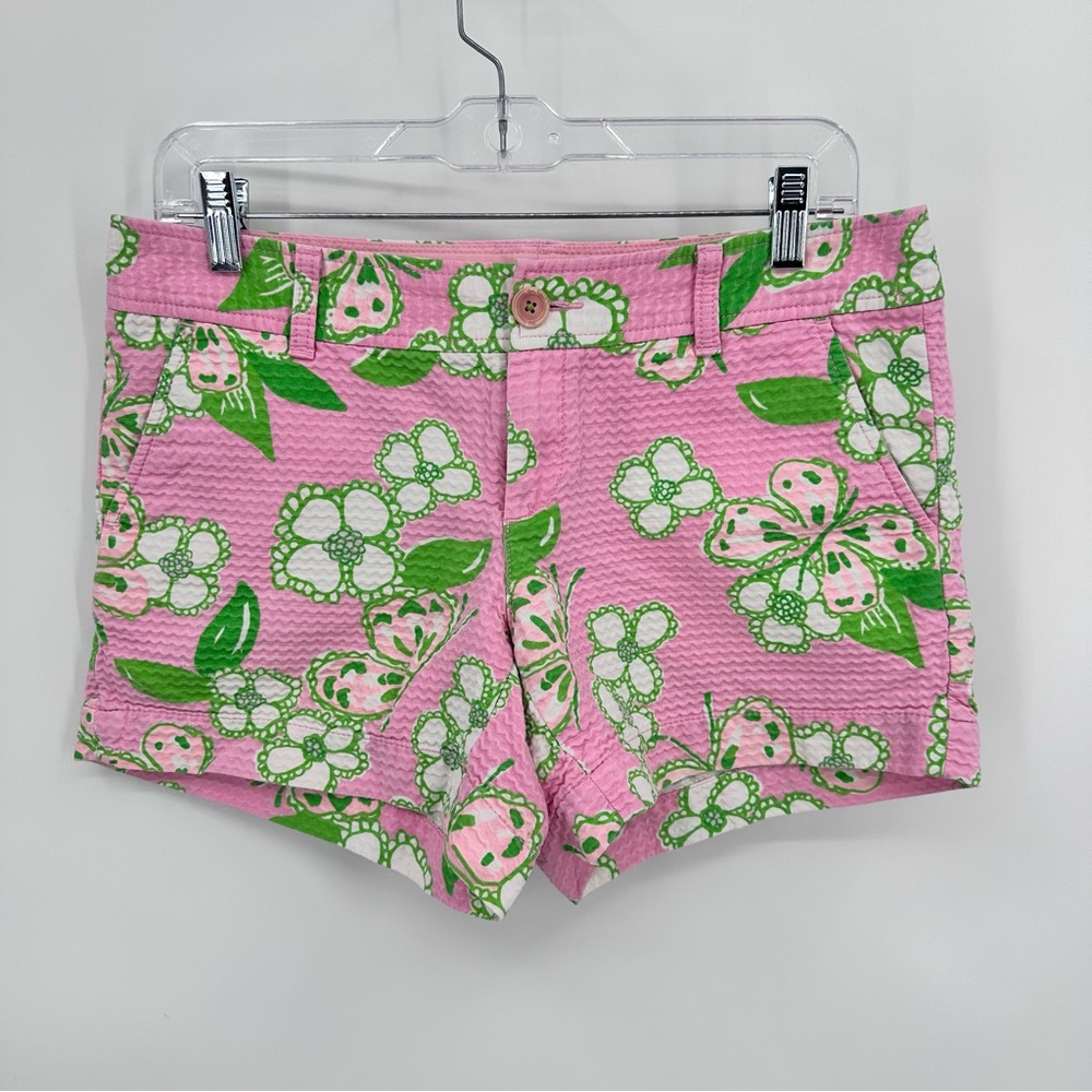 Lilly Pulitzer Callahan Shorts Floral Print Cotton Pretty Pink Tootie Size 6